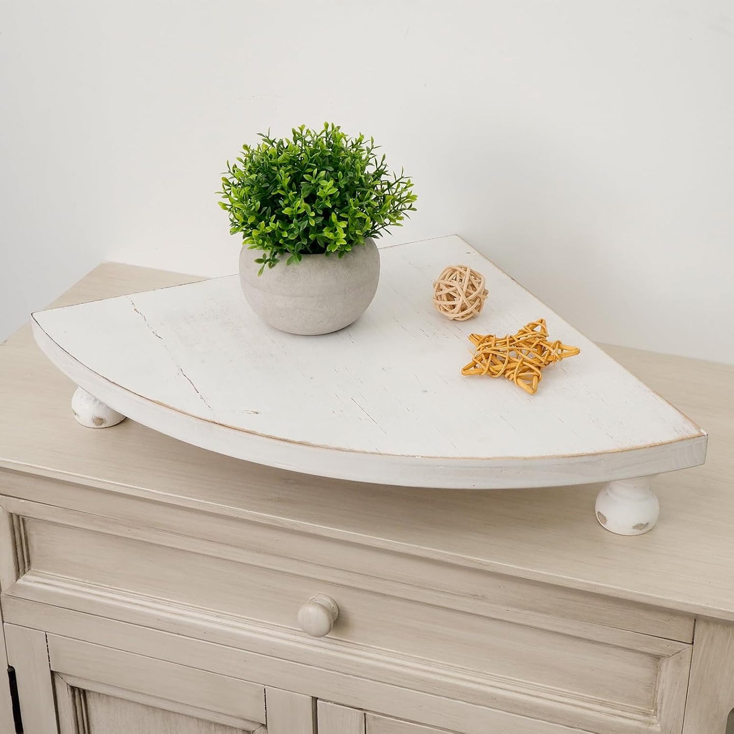 Rustic Pedestal Stand / White