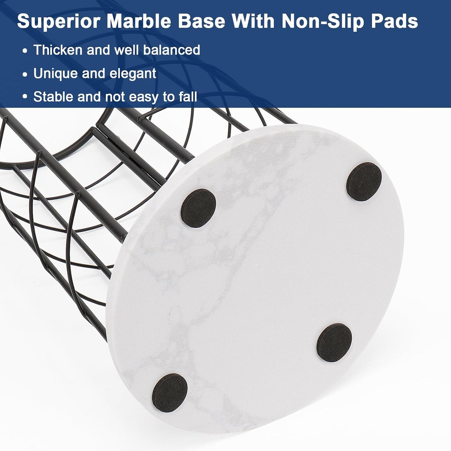 NearMoon Toilet Paper Organizer Stand, Free Standing 3 Rolls Tissue Storage, Metal Bathroom Accessory, Rustproof Toilet