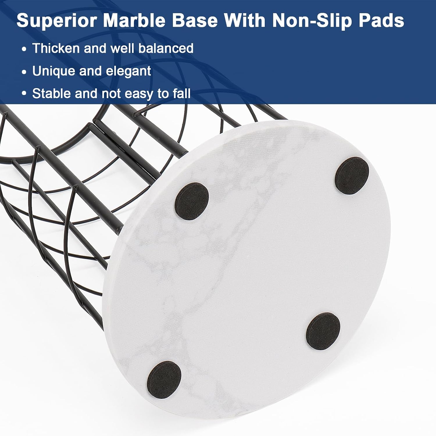 NearMoon Toilet Paper Organizer Stand, Free Standing 3 Rolls Tissue Storage, Metal Bathroom Accessory, Rustproof Toilet