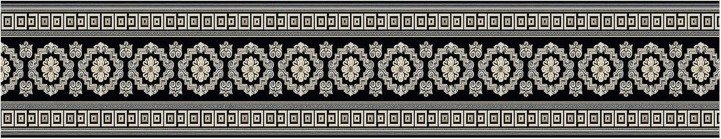 Black White Wallpaper Border Peel and Stick Wall Border Self Adhesive / Black White / 196 x 4