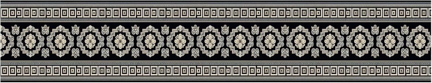 Black White Wallpaper Border Peel and Stick Wall Border Self Adhesive / Black White / 196 x 4