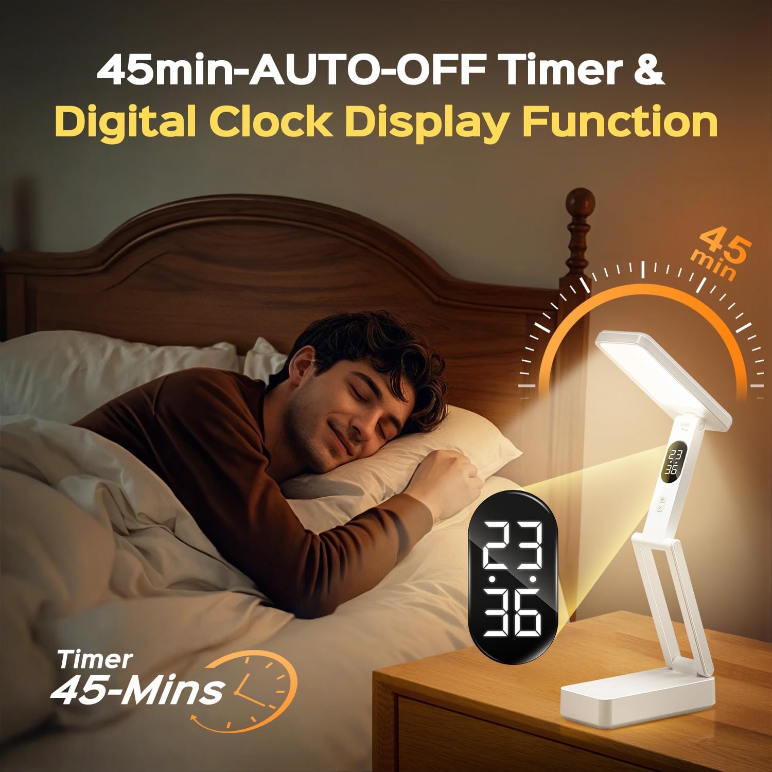 Small Desk Lamp,10000mAh Battery Operated Lamp,3 Colors+Dimmable Desk Light,LED Desk Lamp with USB Charging
