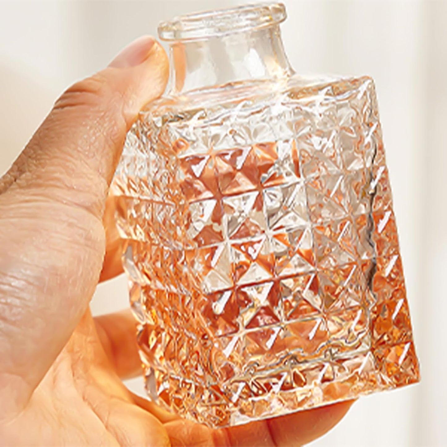 Glass Bud Vase Set / Amber / Clear / Set of 20
