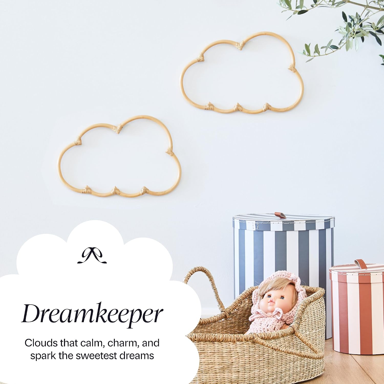 Rattan Cloud Decorations / Set of 2
