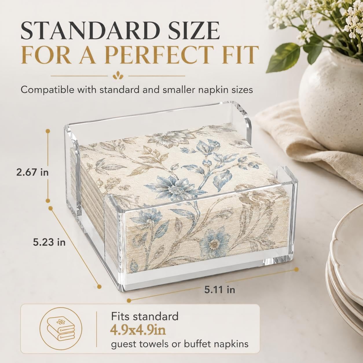 Acrylic Napkin Holder / Clear / Vertical
