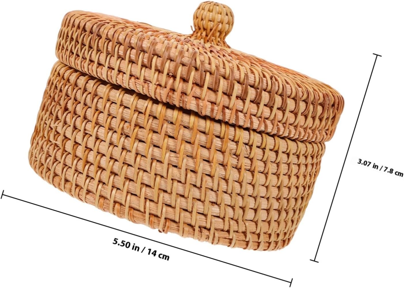 1Pc Handmade Rattan Basket Organizer Woven Storage Box