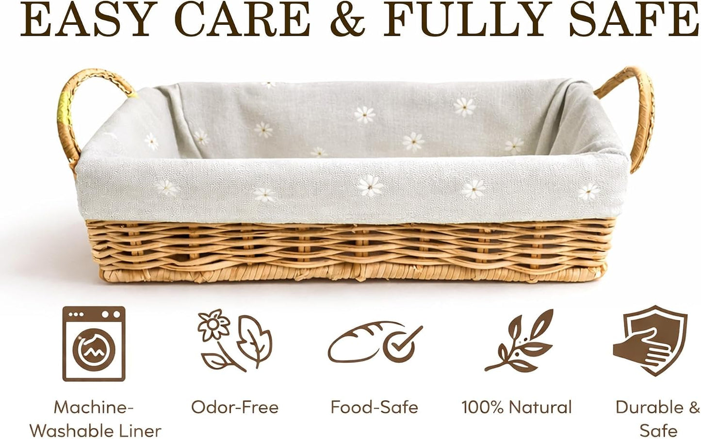 Scalloped Rattan Storage Basket / Natural