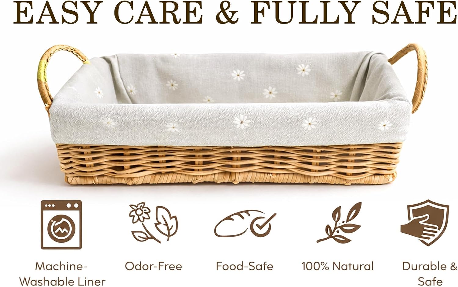 Scalloped Rattan Storage Basket / Natural