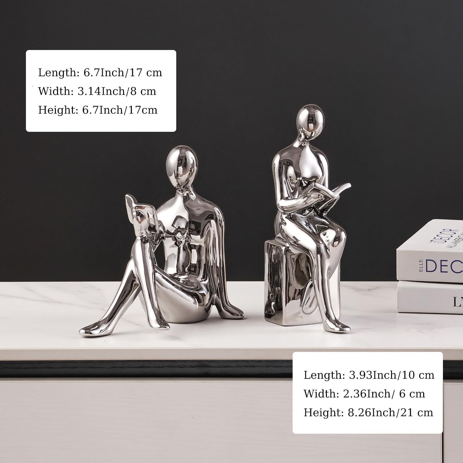 Ceramic Decorative Bookends / Silver
