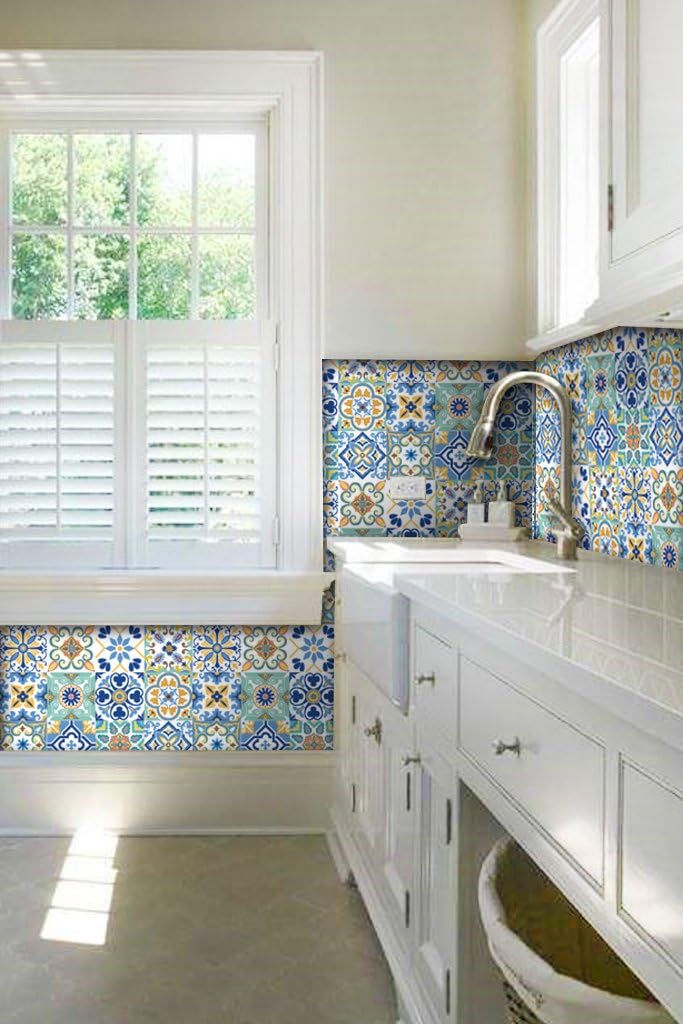 12 PC Pack Backsplash Tile Stickers / 6 x 6