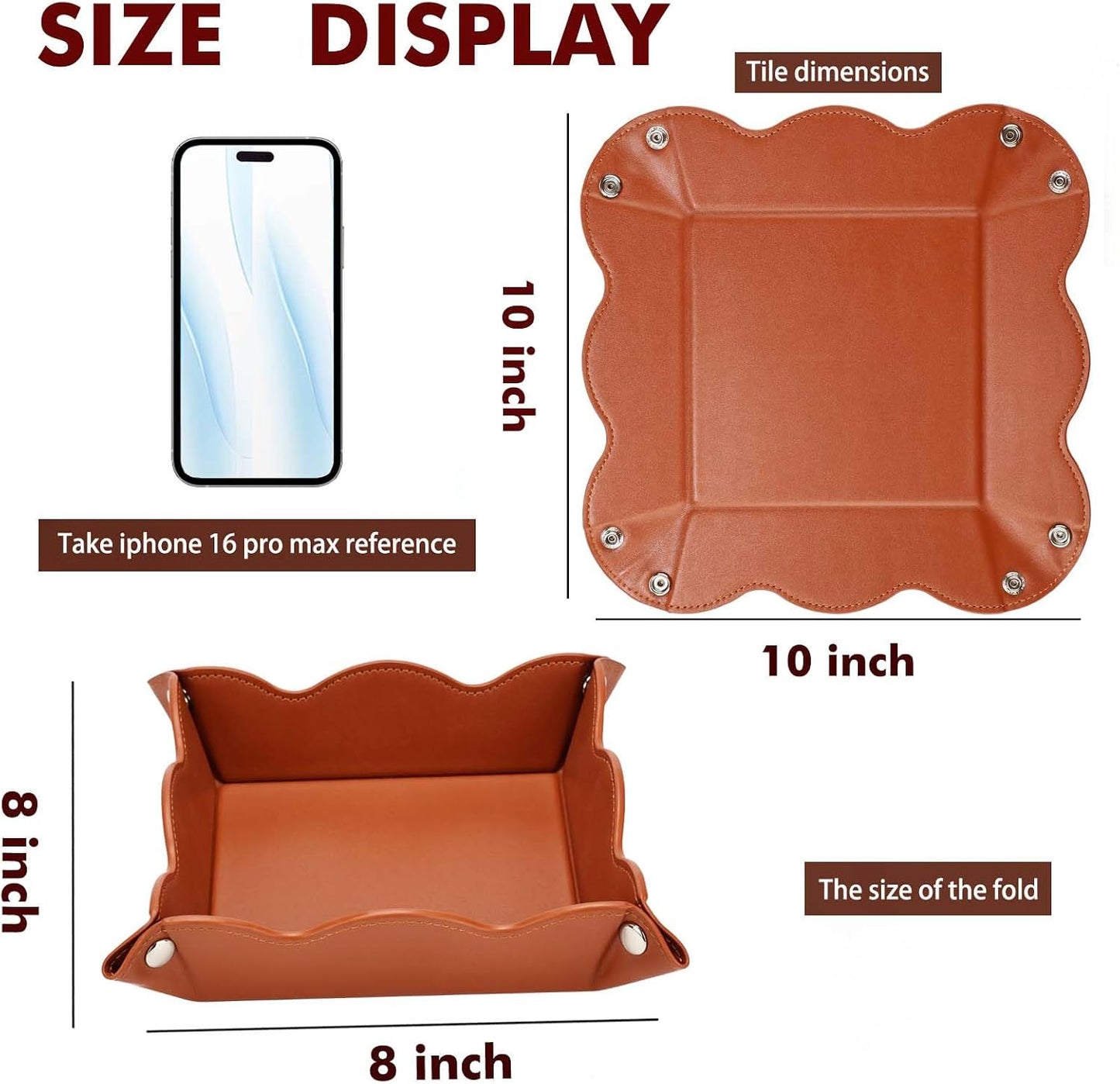 Valet Tray for Men Women / Brown / Set of 2