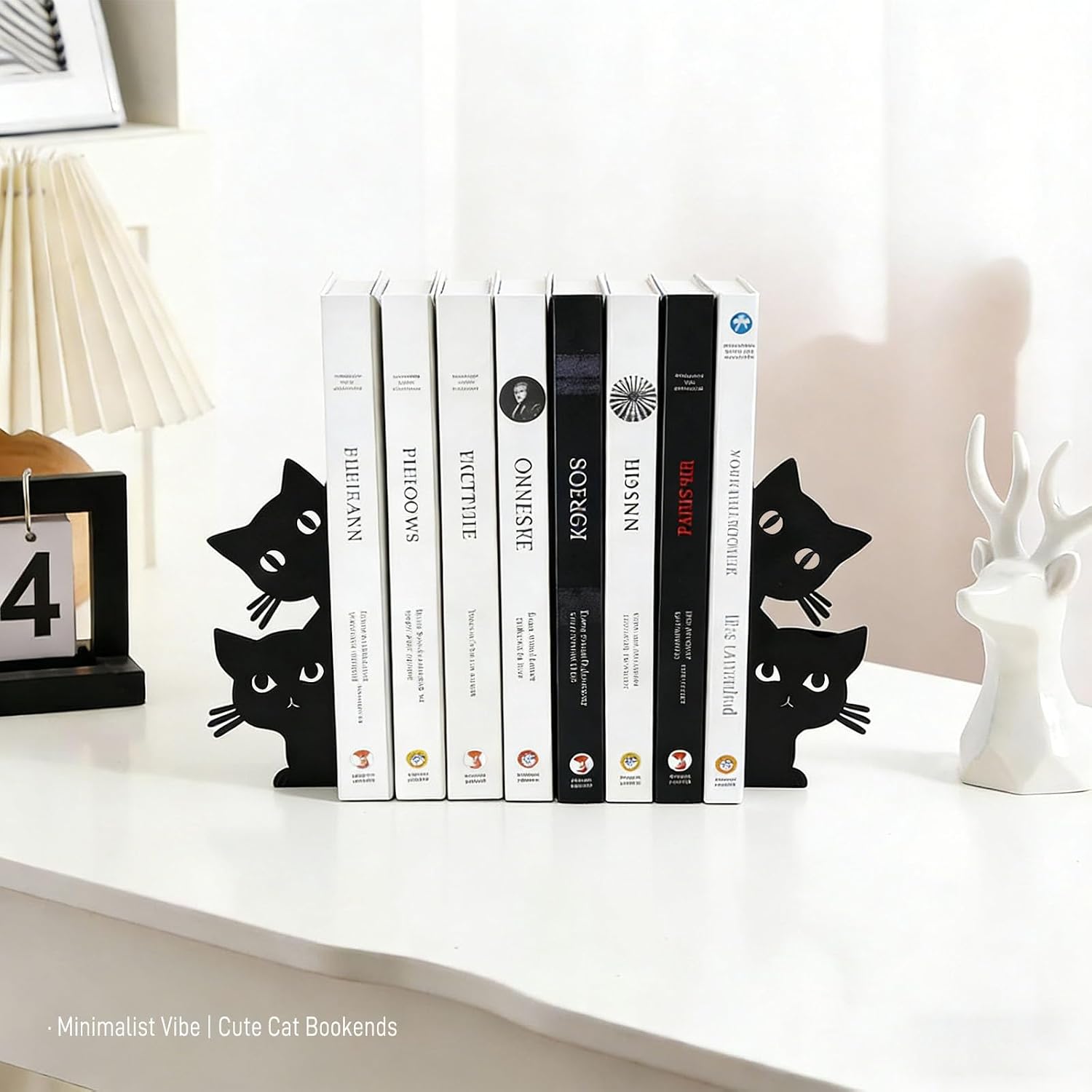 Metal Cat Bookends Small Heavy Duty Decorative Bookends