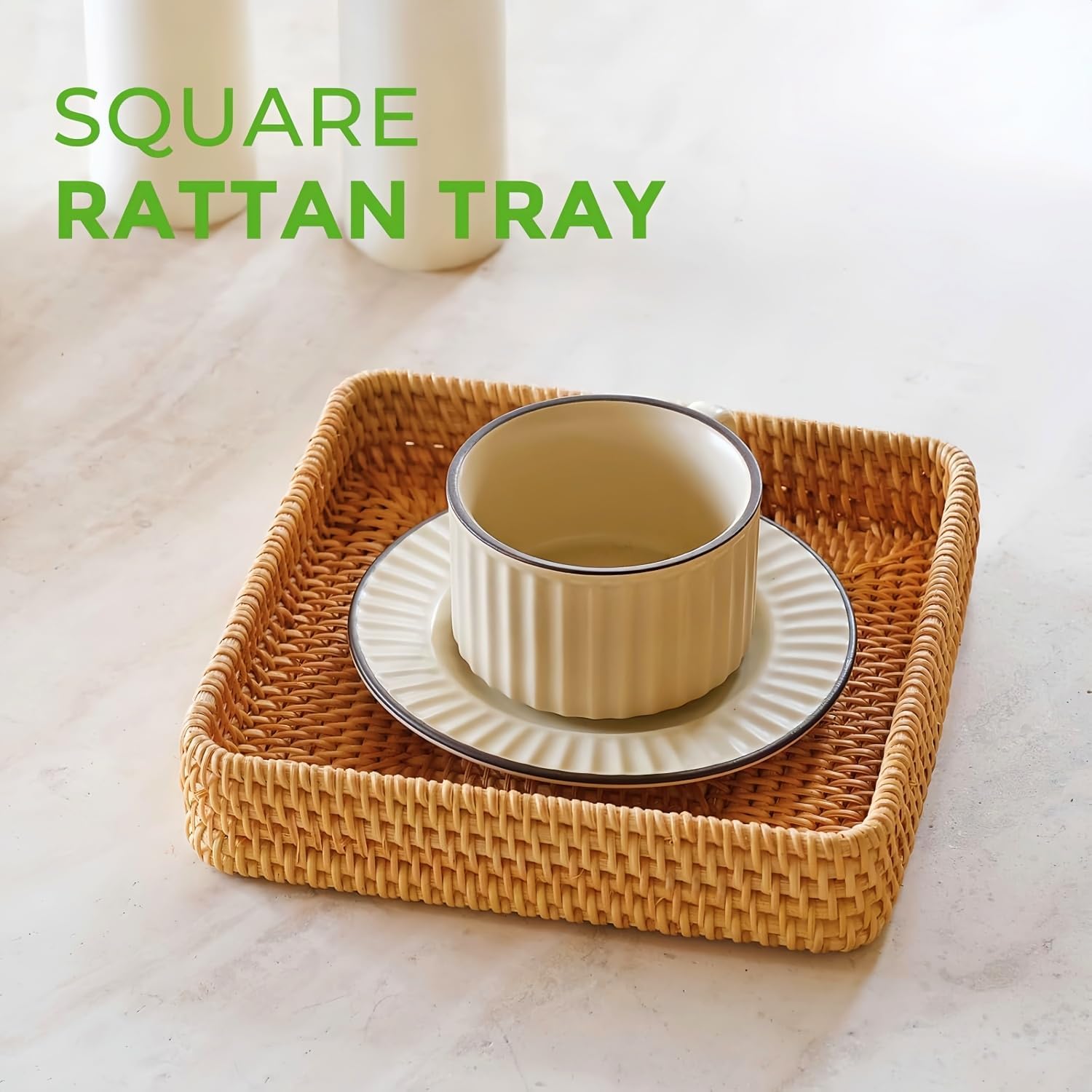 Rattan Serving Tray / M / Natural