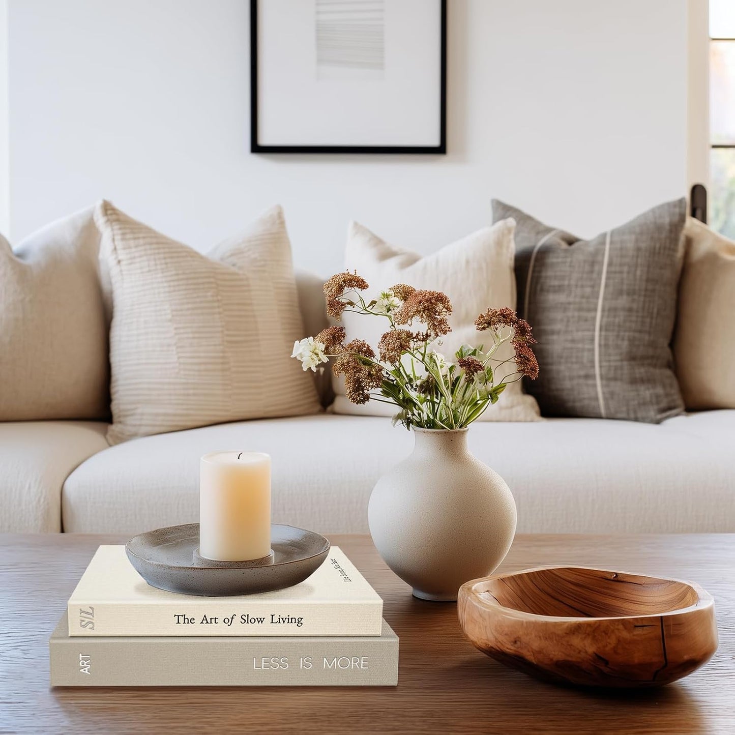 Minimalist Decorative Books / Griege-white / Set of 2