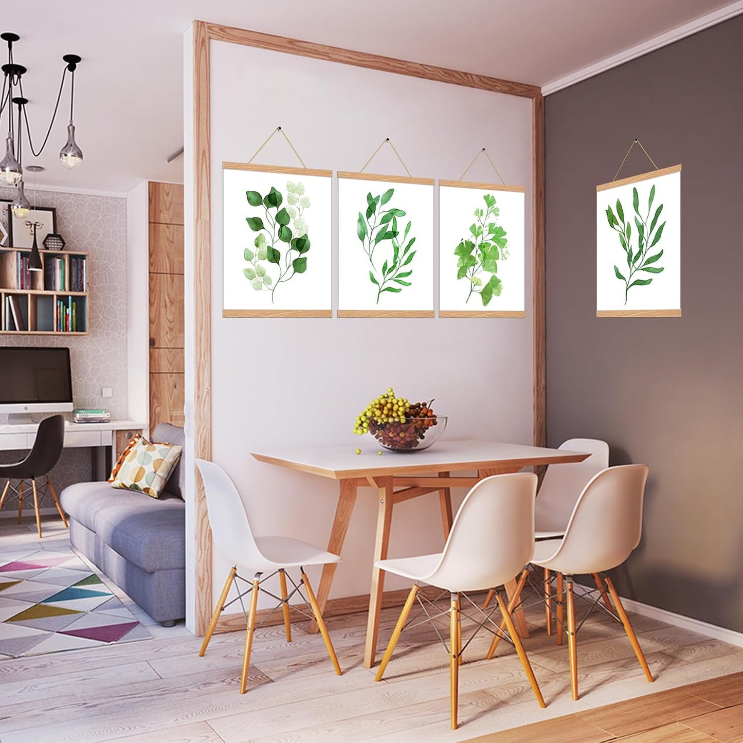 4 Pack Magnetic Poster Hanger Frame 16 inch Black- 16x24 16x22 16x20 Poster Frame for Wall Art Pictures Photos Prints
