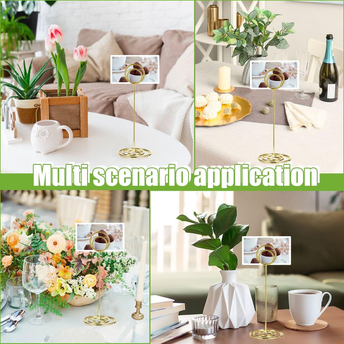 24 Pack 8.75 inchTable Number Holders, Simple Sign Stand Place Card Holder, Delicate Name Reusable Picture Memo Note