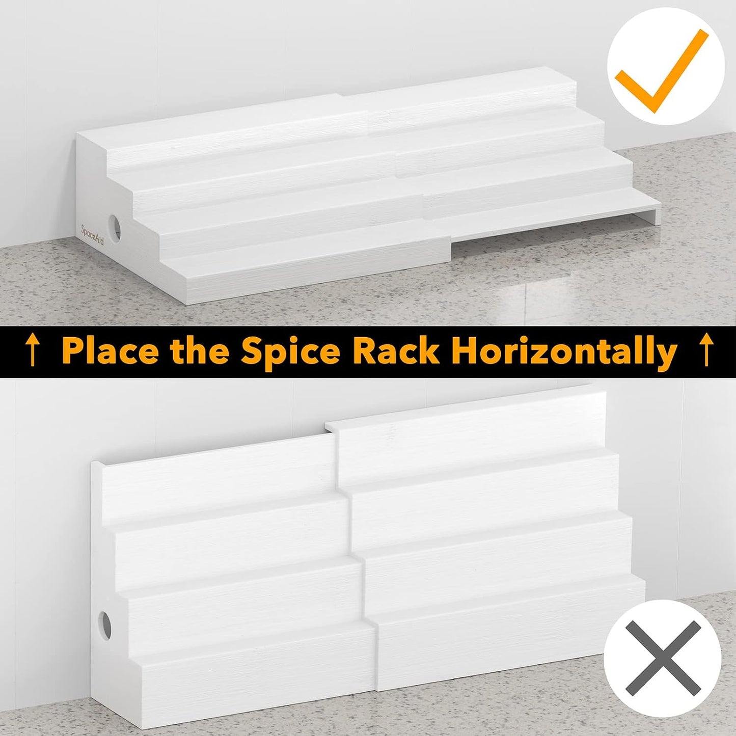 SpaceAid Bamboo Spice Rack Organizer for Cabinet, Kitchen Pantry Spices Storage Rack for Cabinets Organization, Home