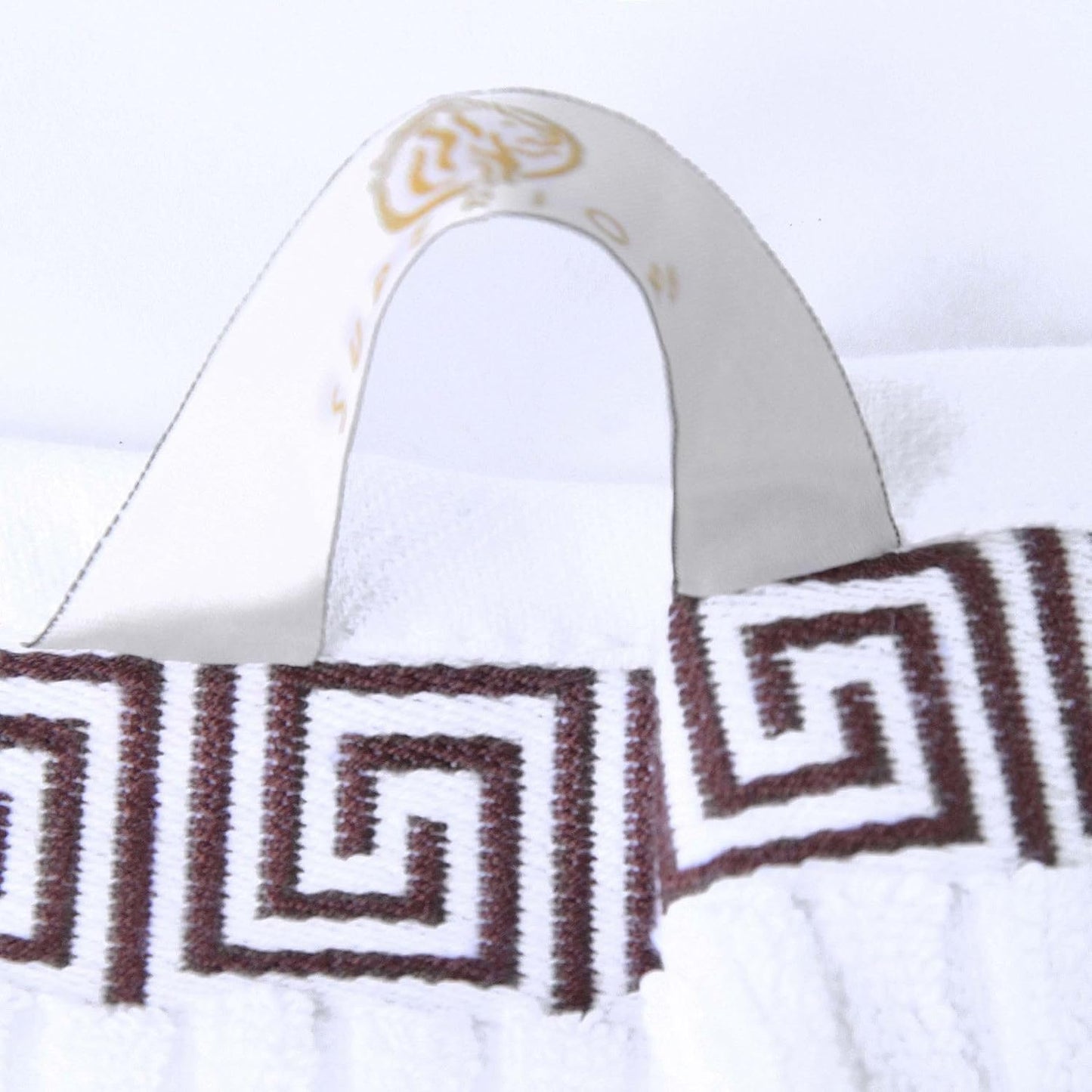 Superior 6-Piece Cotton Towel Set, Decorative Greek Pattern, Home Essentials, Absorbent Towels, Bathroom Decor, Spa