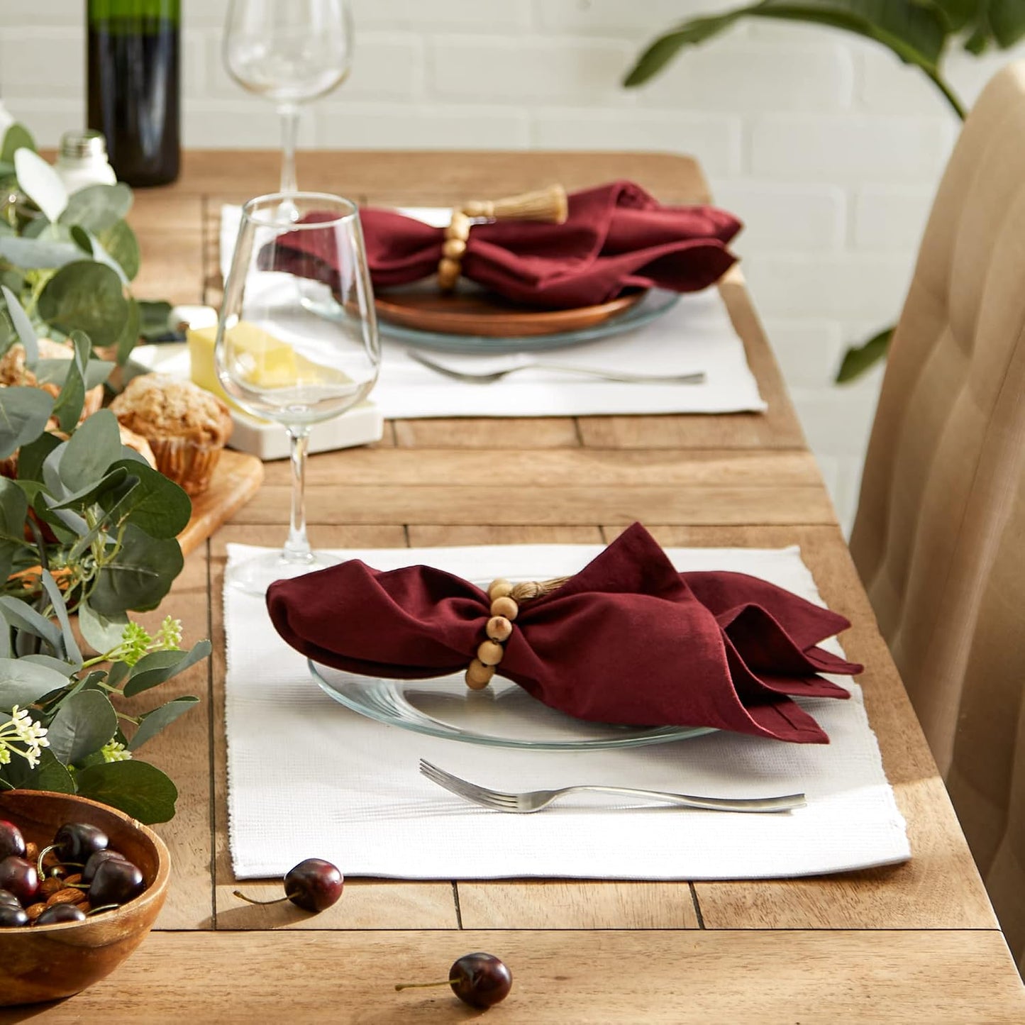 DII Basic Everyday Ribbed Tabletop 100% Cotton, Placemat Set, 13x19, White, 6 Piece