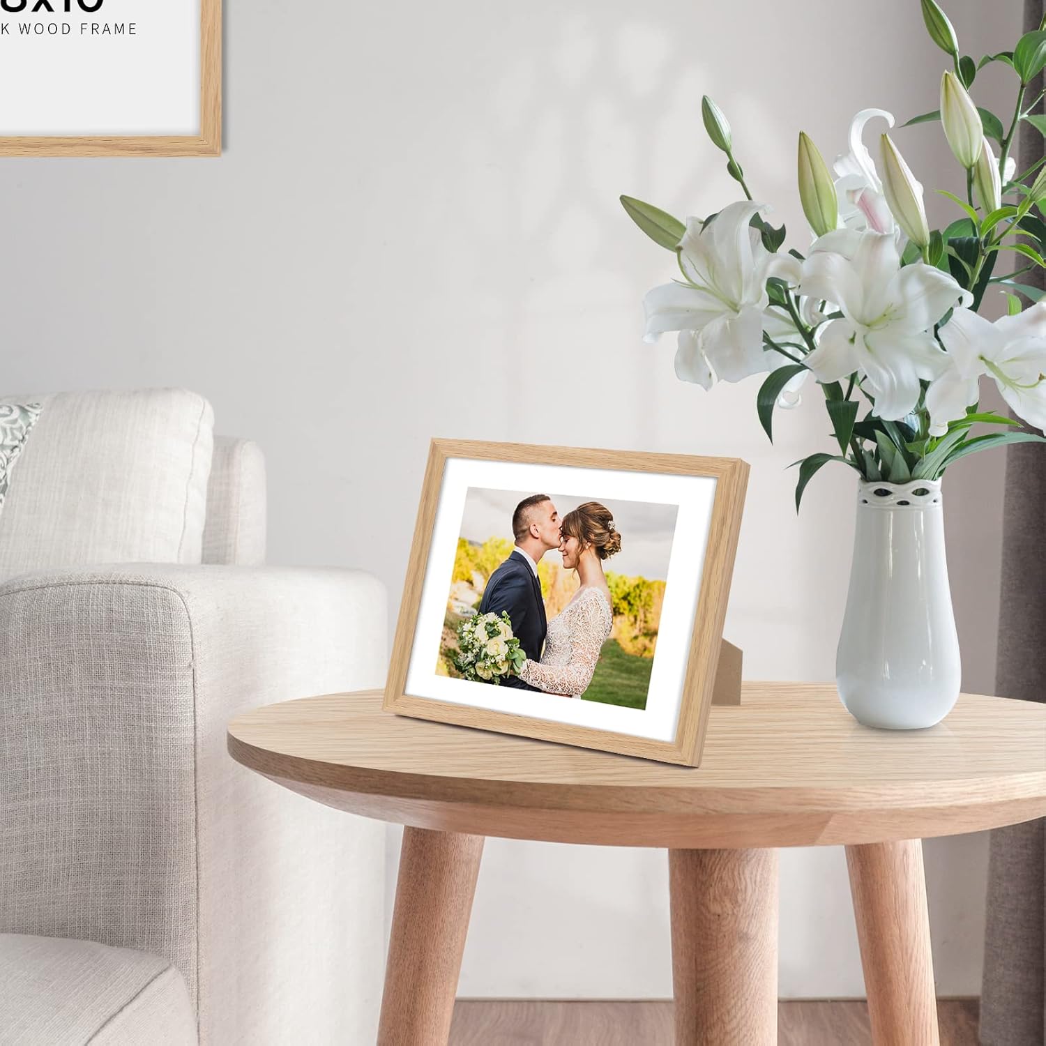Solid Oak Wood Picture Frame / Beige-1p / 8 x 10
