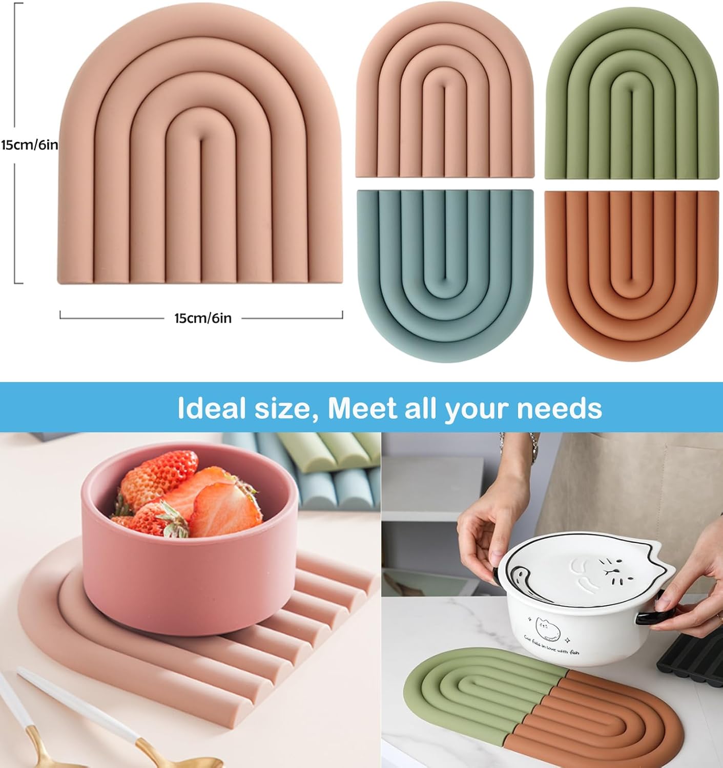 Heat Resistant Pot Holders / Set of 4