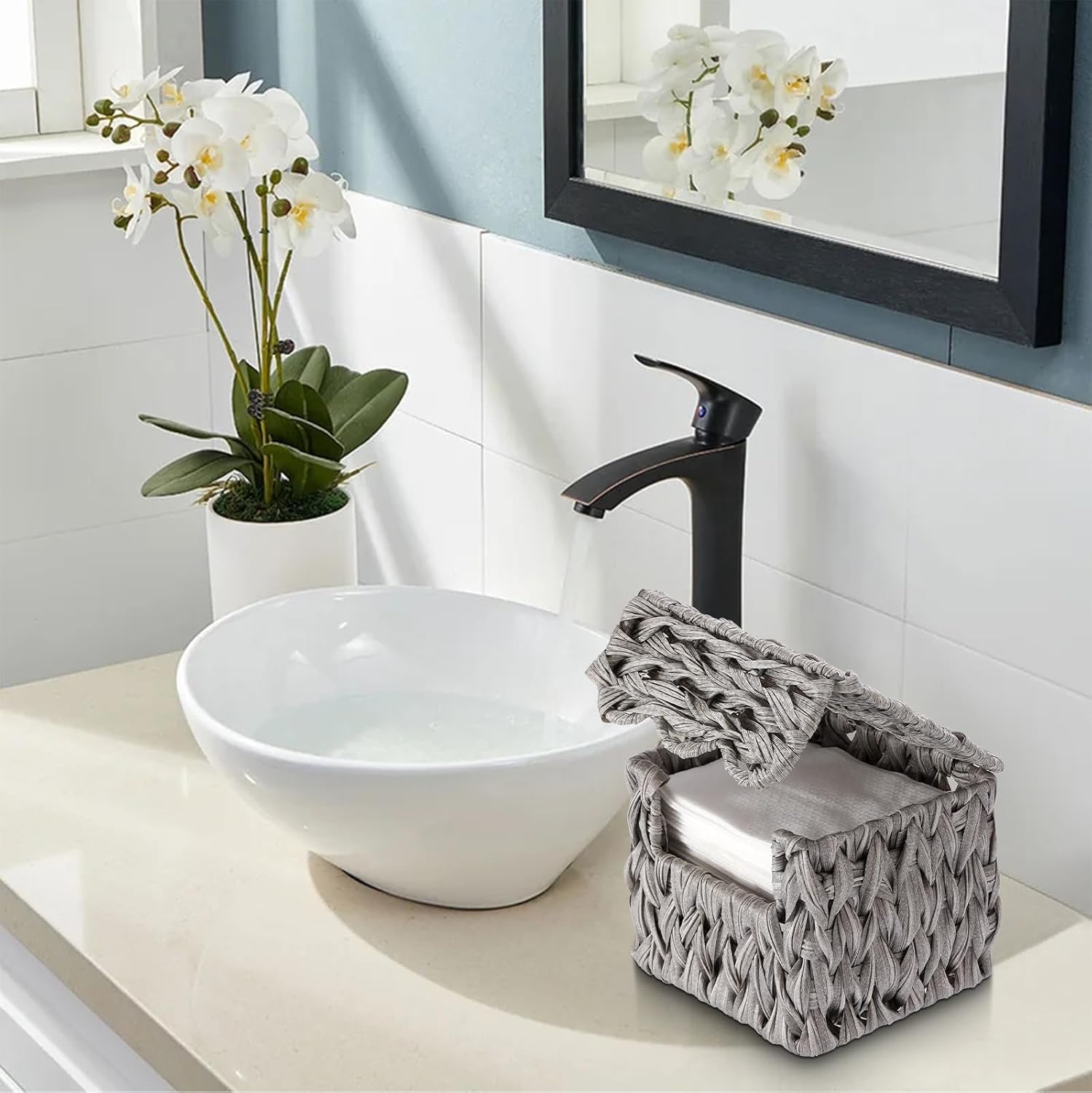 Rattan Disposable Face Towel Holder