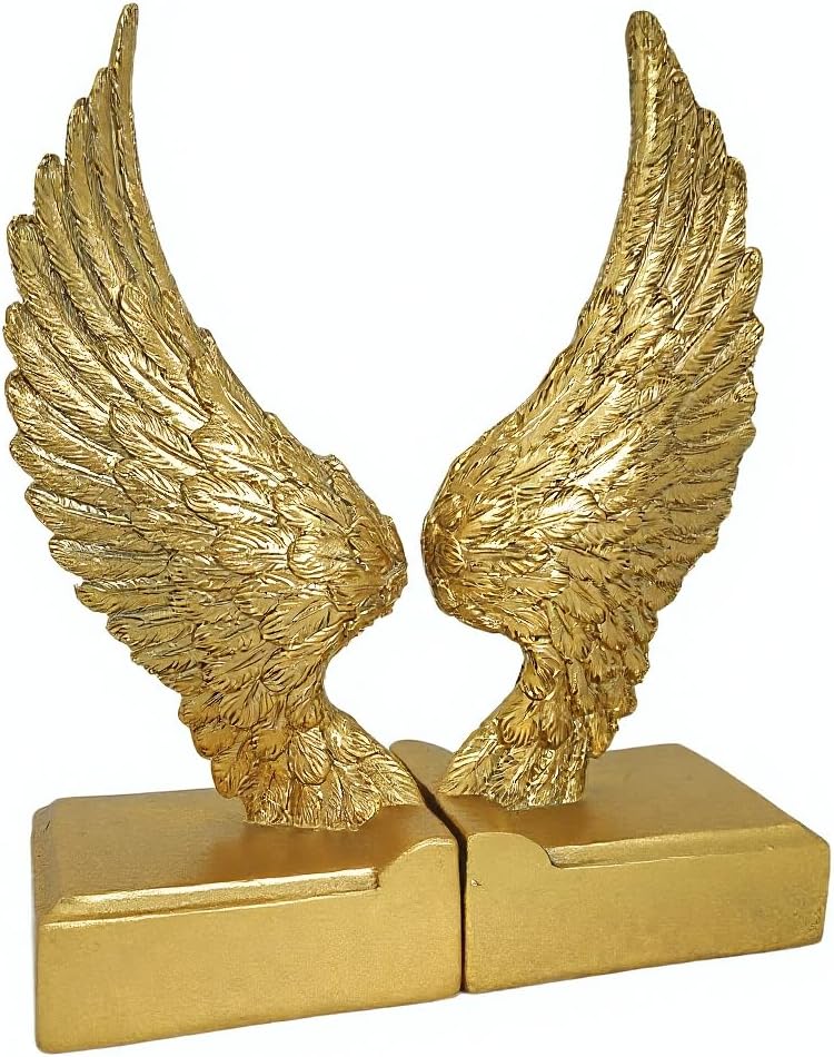 Vintage Gold Bookends / Gold Angel Wings