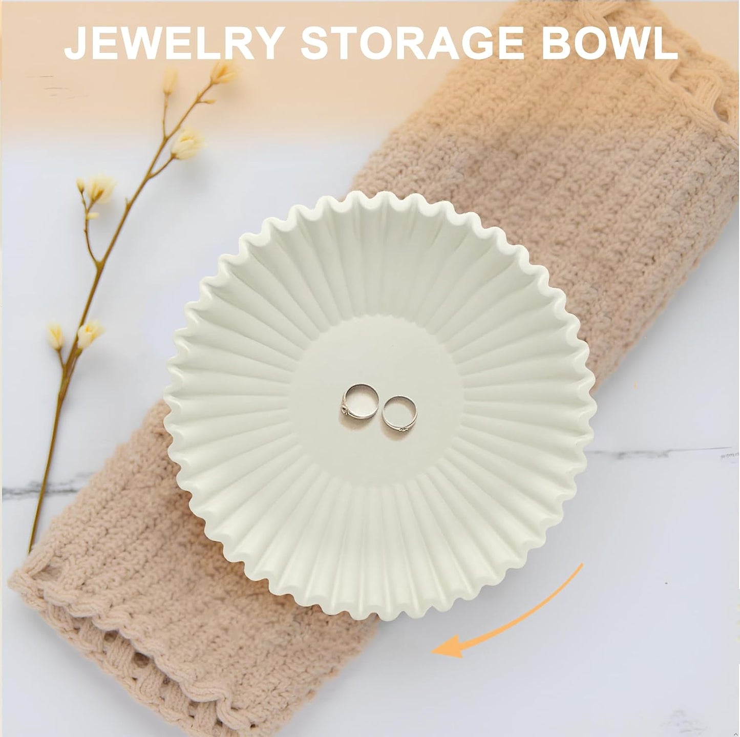 Coffee Table Bowl / Beige / 8.65 Inch