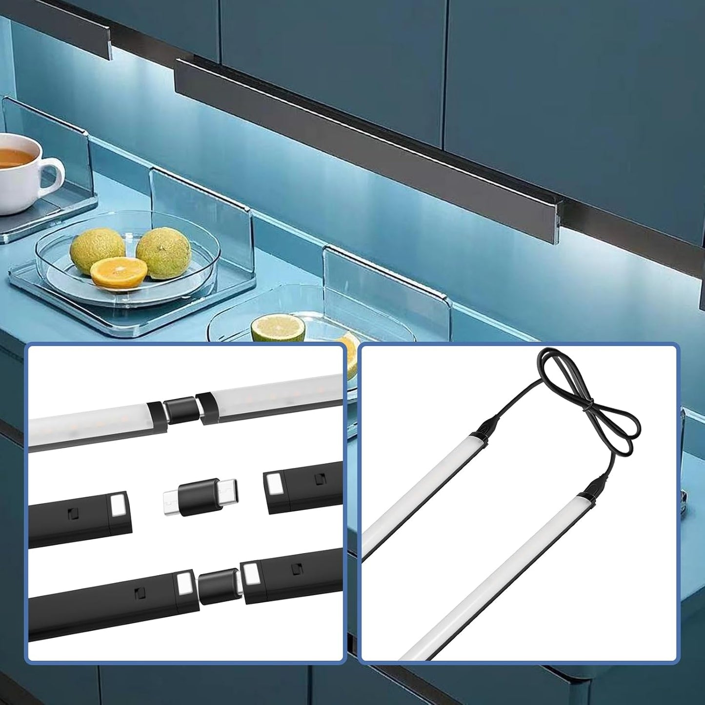 LED Under cabinet lights Dimmable Reading Light Bar for Kitchen Workbench | THLIFURE,Brightness Dimming,Warm to Cool