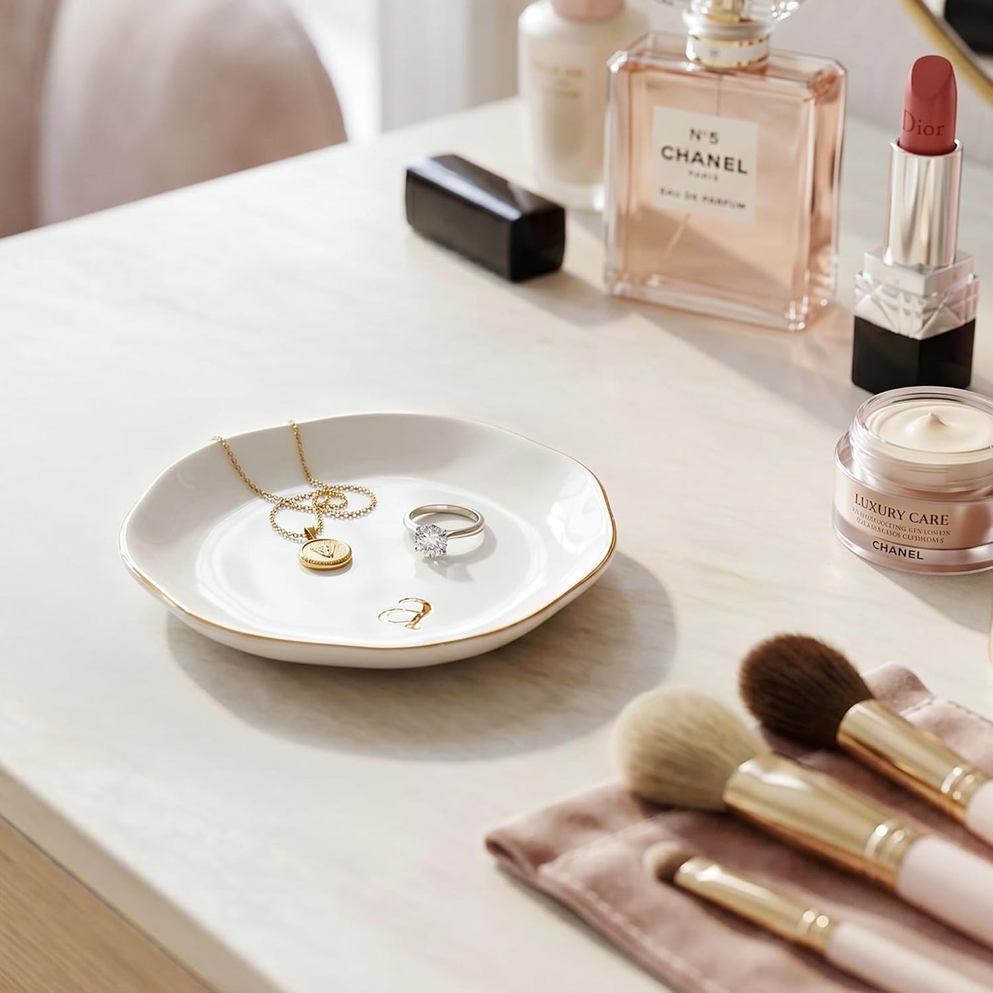Ceramic Jewelry Tray / A / White