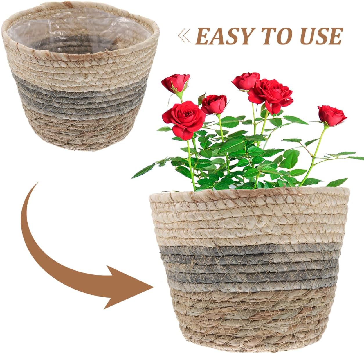 Woven Planter Covers / 7 x 6 / Set of 2