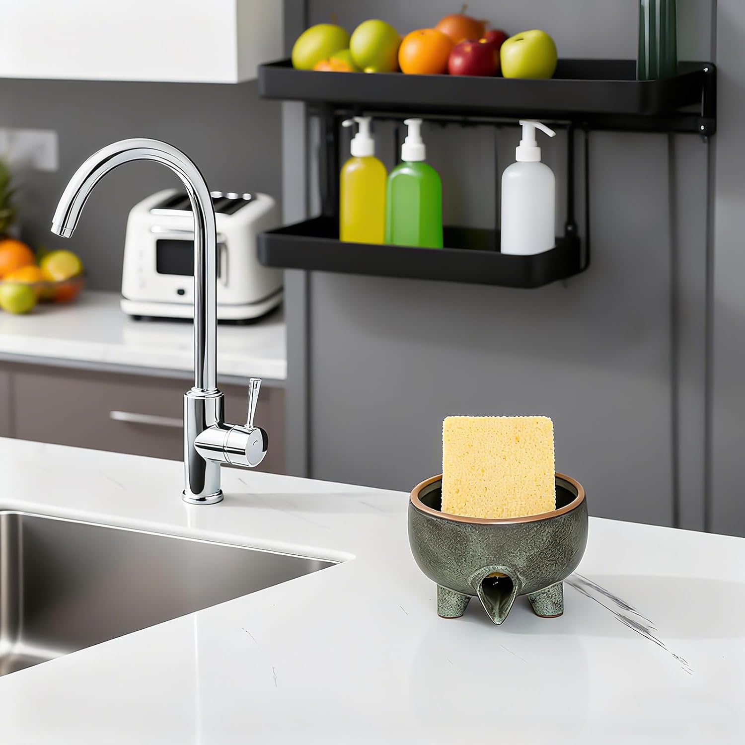Ceramic Self Draining bar Soap Holder for Shower