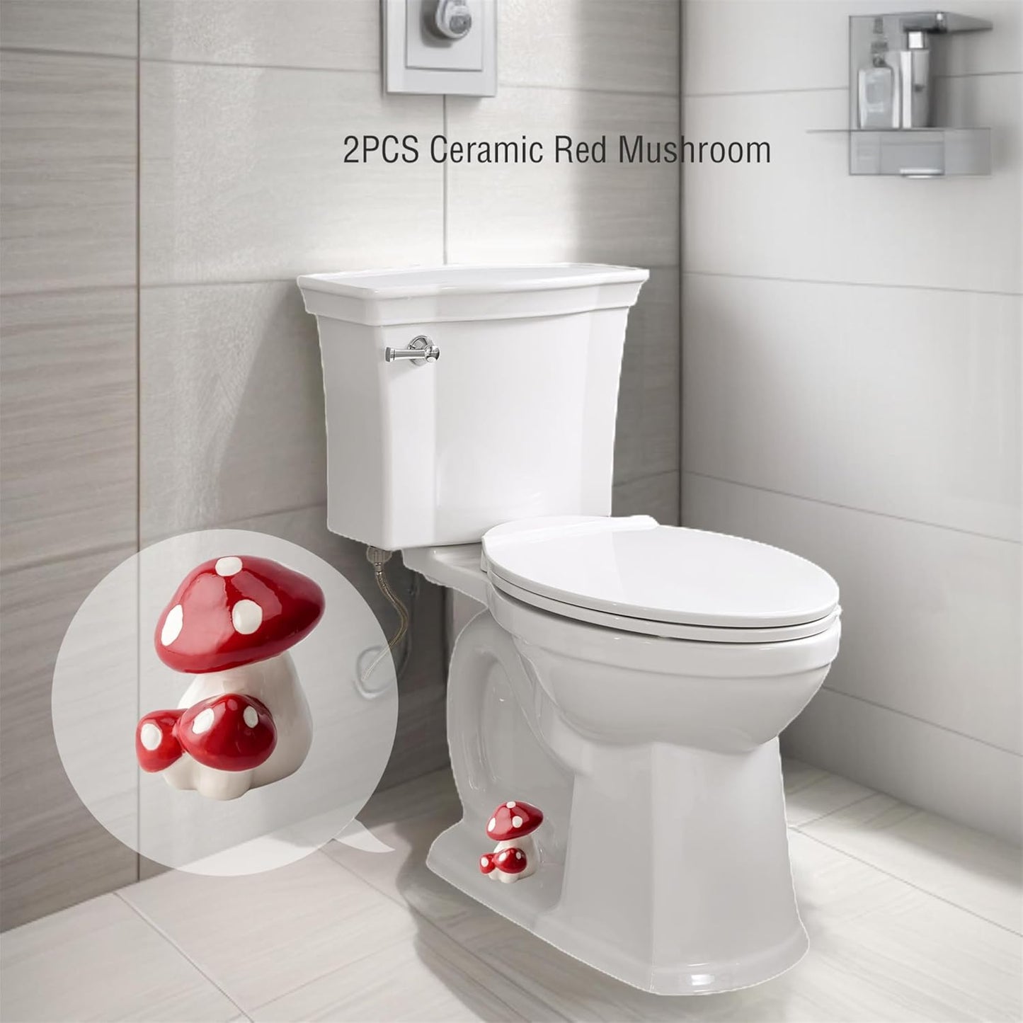 Mushroom Toilet Bolt Covers / Red