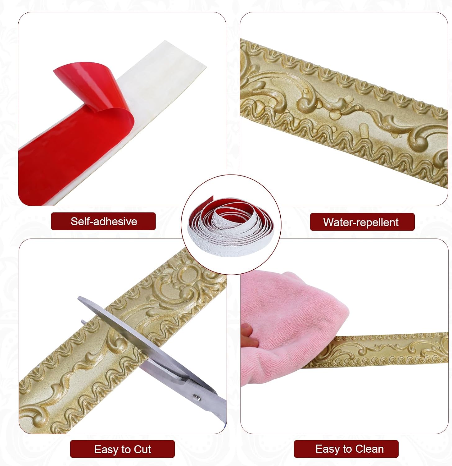 Molding Trim Wall Trim / 1.4 x 19.7 / Ft / Champagne Gold
