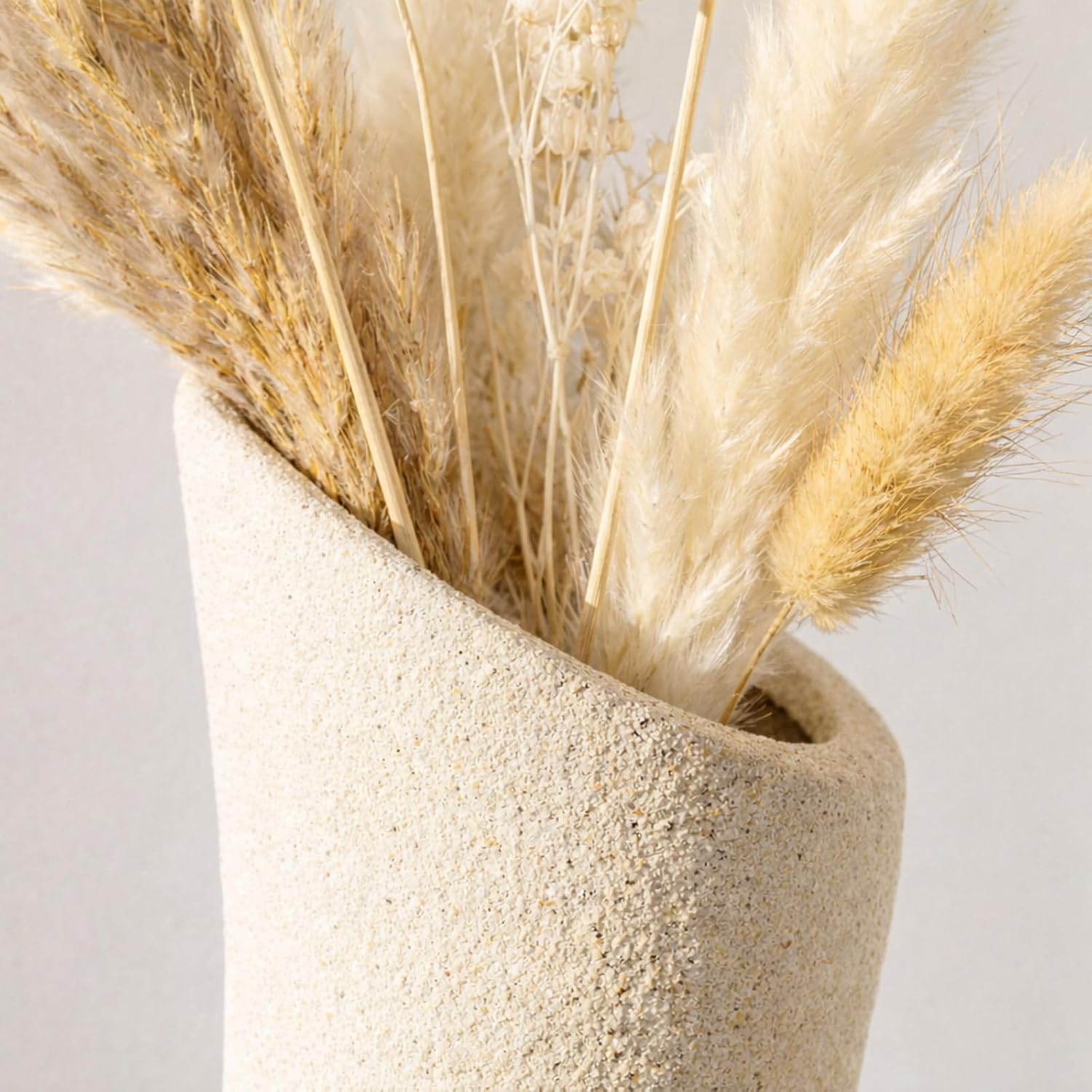 Modern Abstract Ceramic Vase 7.3" Wabi Sabi Japandi Sculptural Vase / Beige