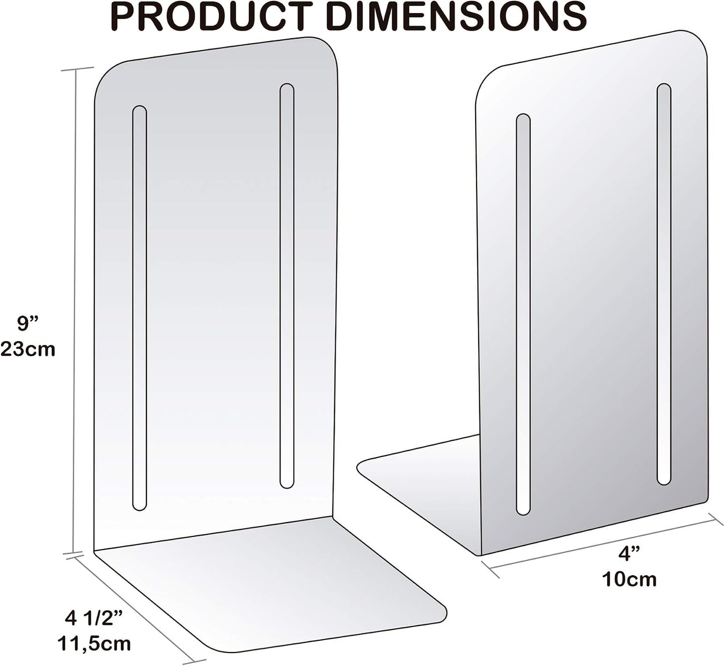 Heavy Duty Steel Metal Book Ends