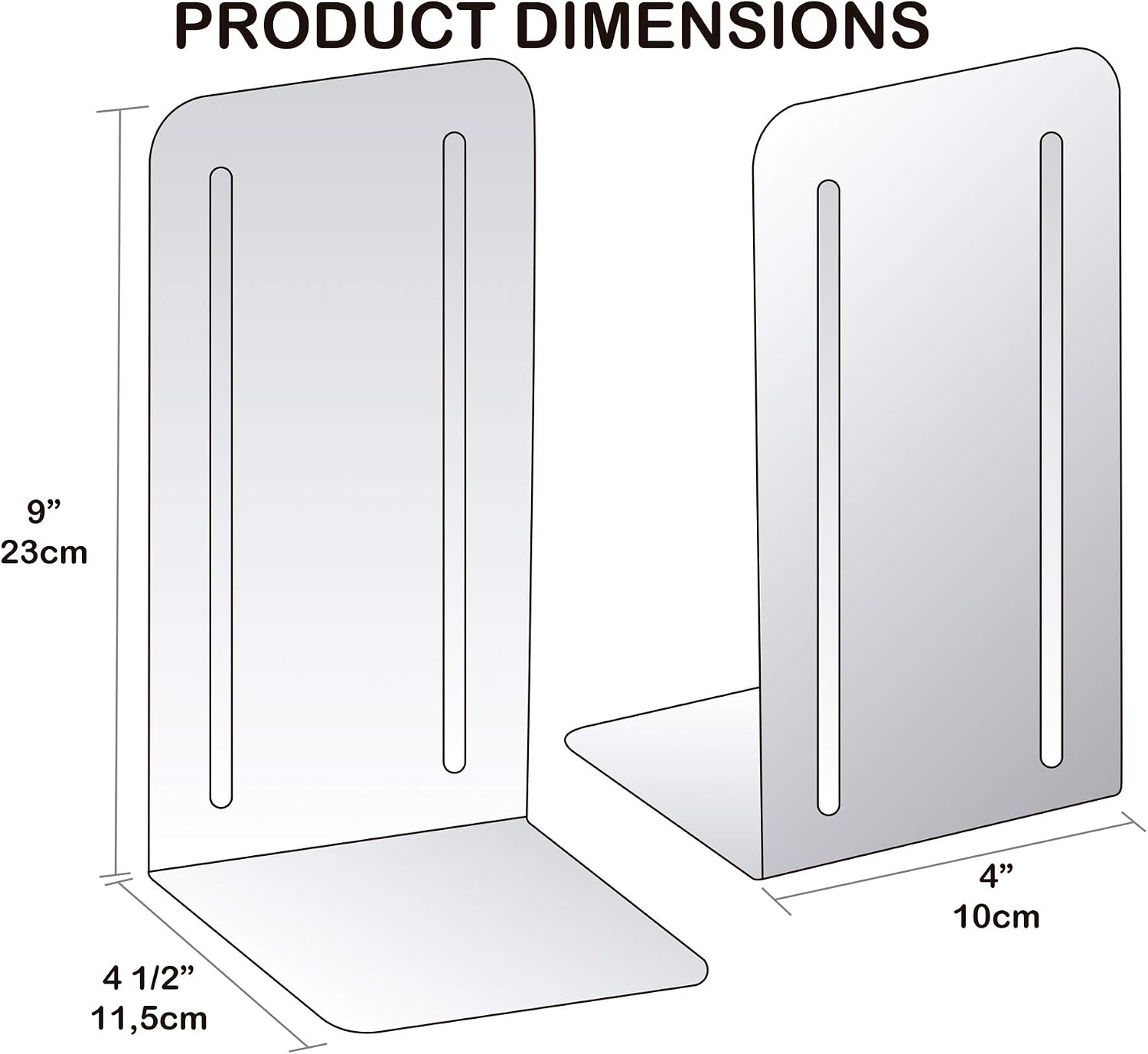 Heavy Duty Steel Metal Book Ends
