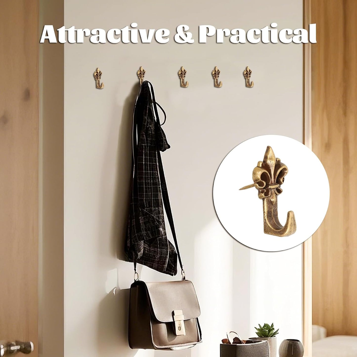 Zinc Alloy Pin Hooks Picture Hanging / Bronze / Set of 20