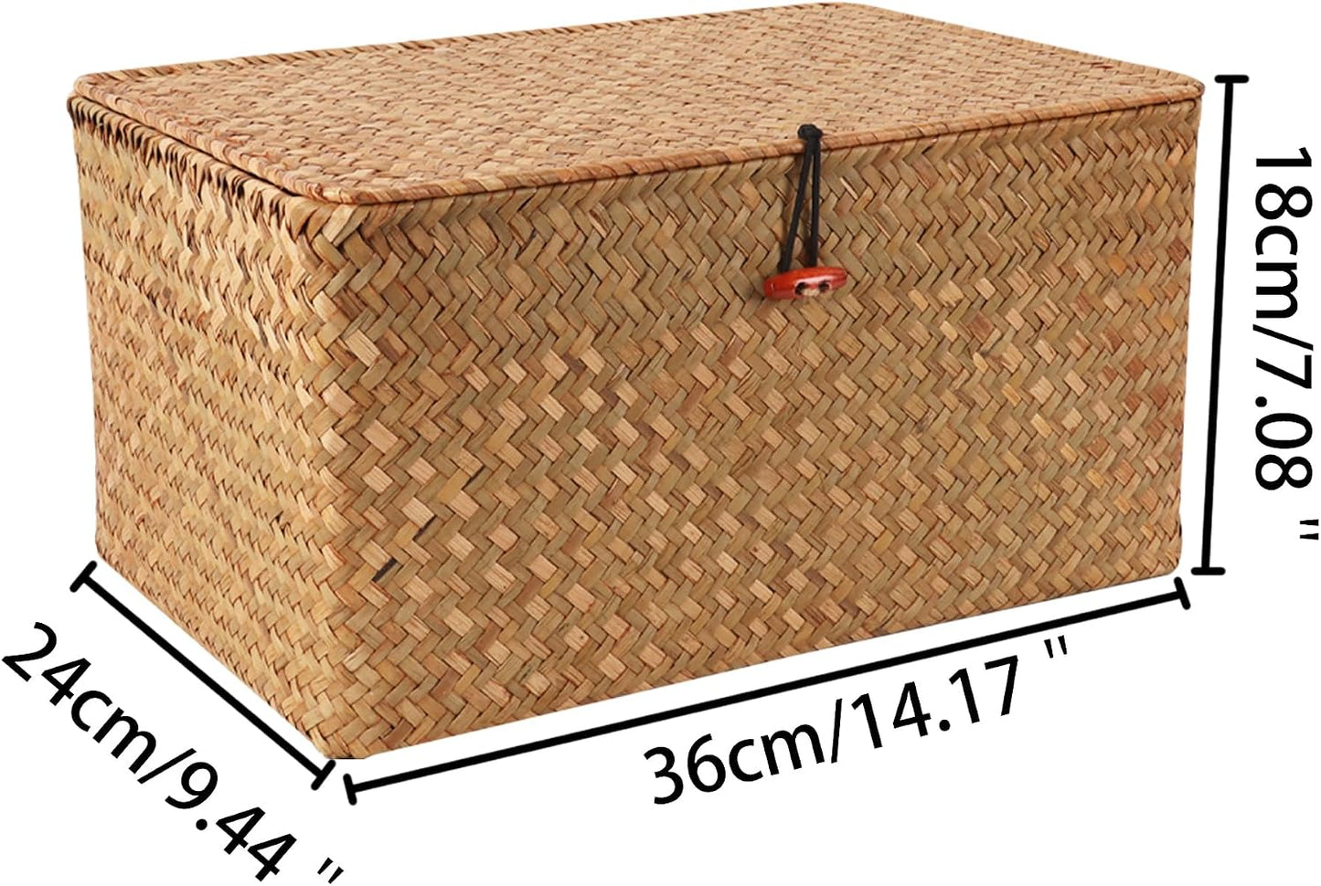 Wicker Shelf Baskets / 14.17 x 9.44 x 7.28 / Natural Large