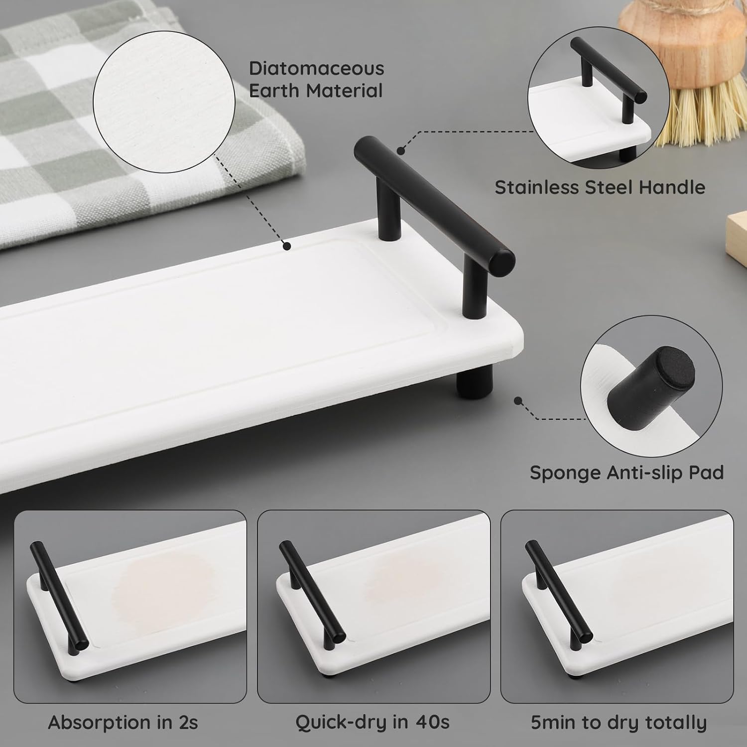 in Bathroom Tray / White / 12.2 x 3.9 x 2.5