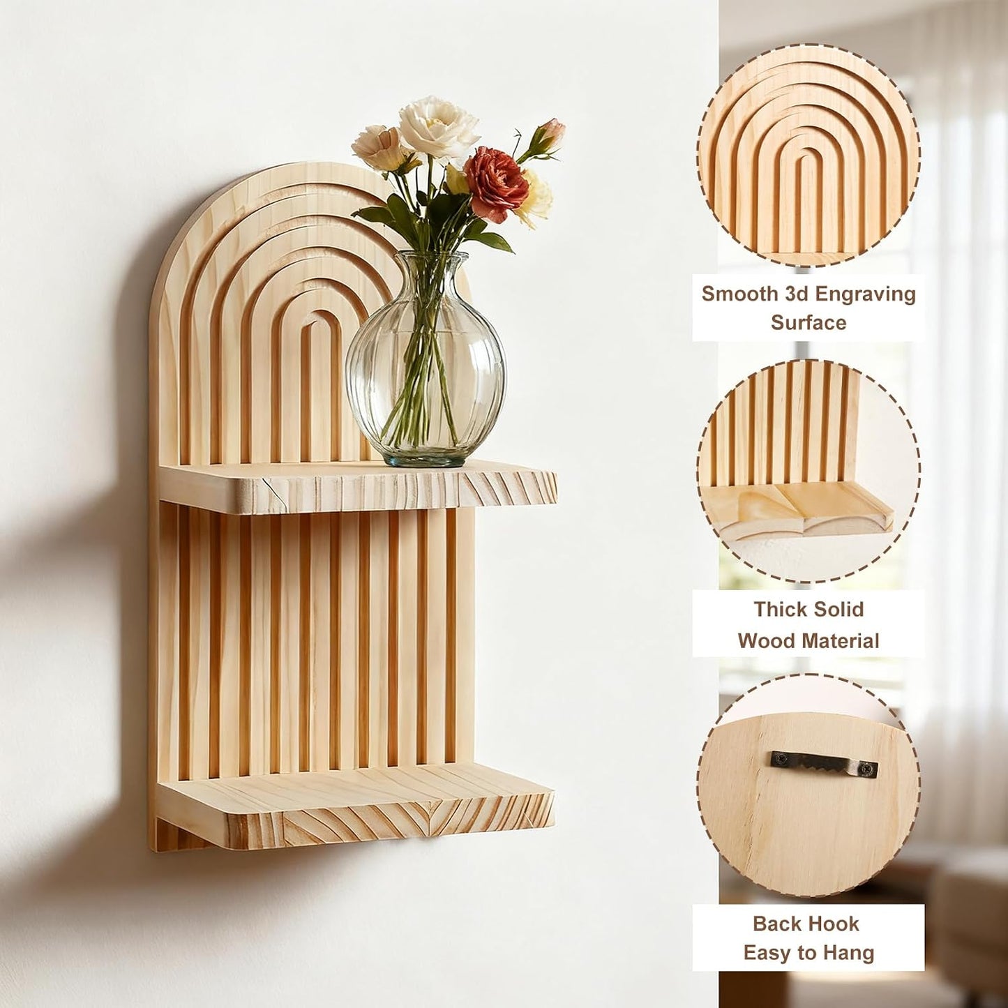 Floating Shelves / 2 Burlywood / Set of 2
