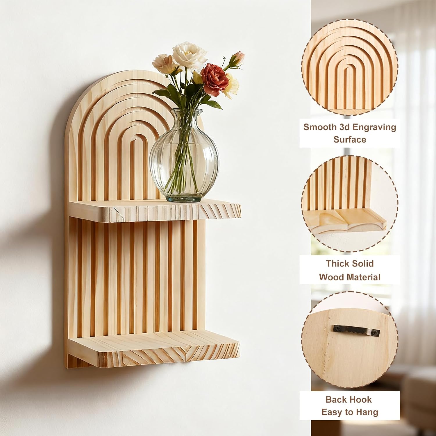 Floating Shelves / 2 Burlywood / Set of 2