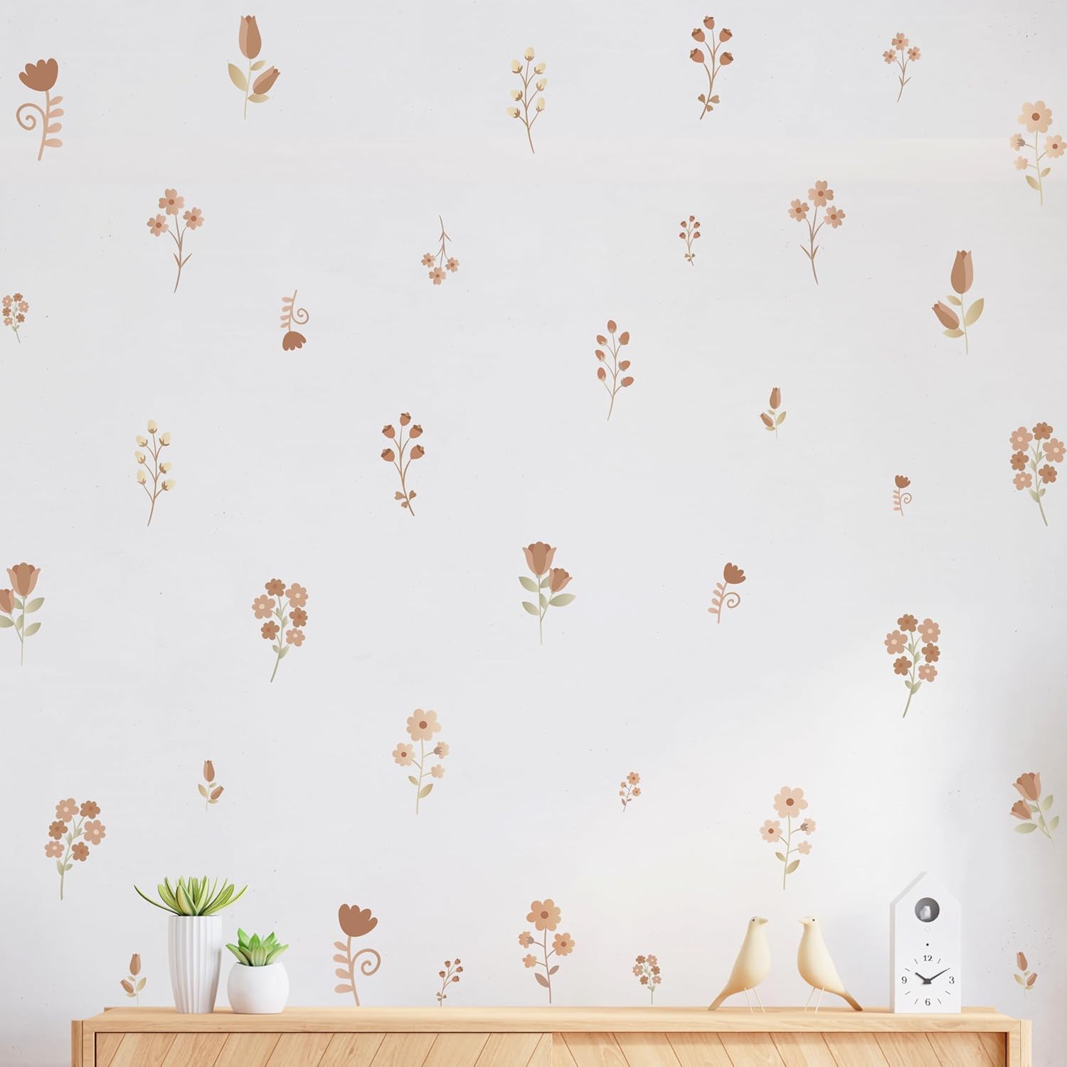 Boho Style Flower Stickers / Gold / Set of 8