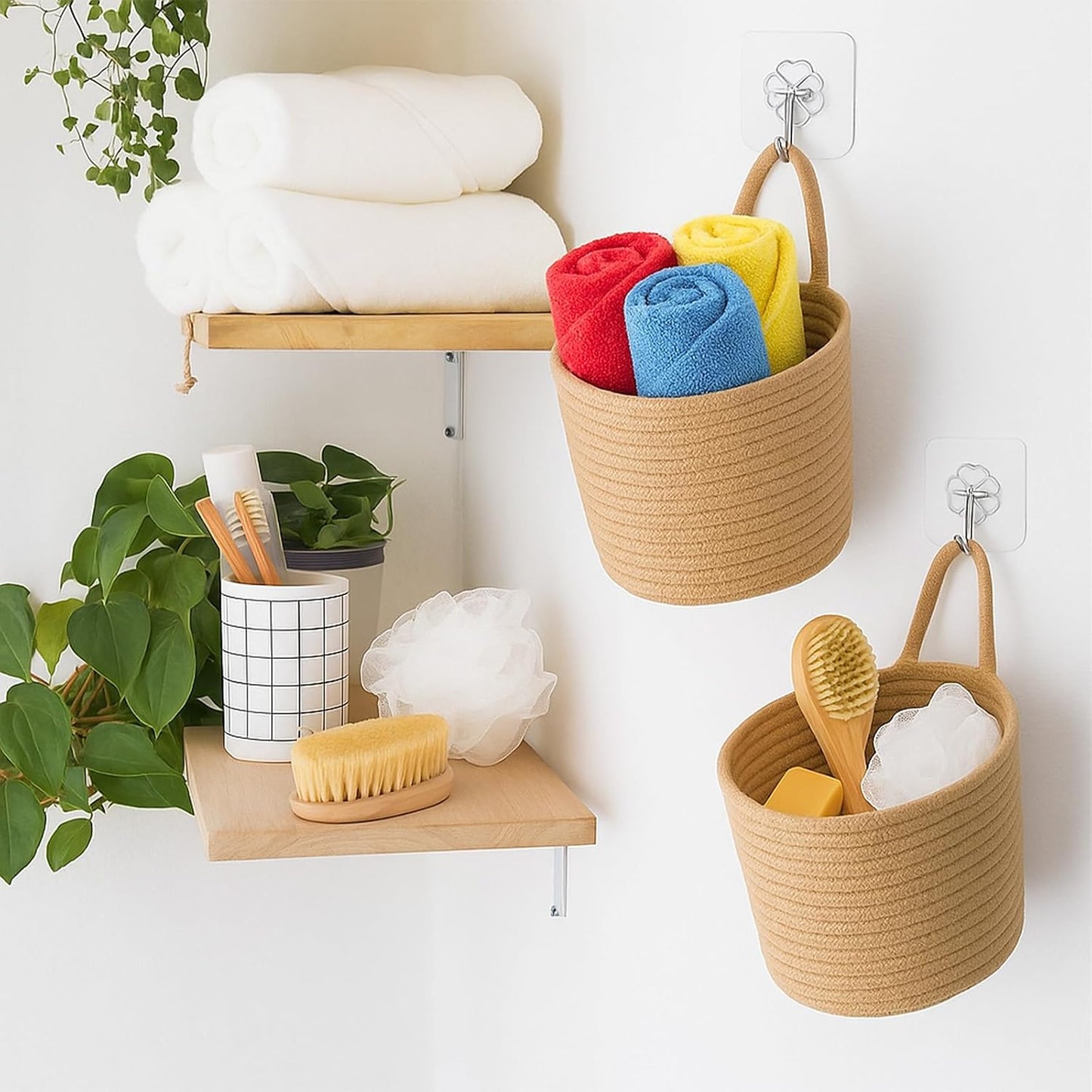 Boho Pouchs Bag Organizers / Jute / Set of 3