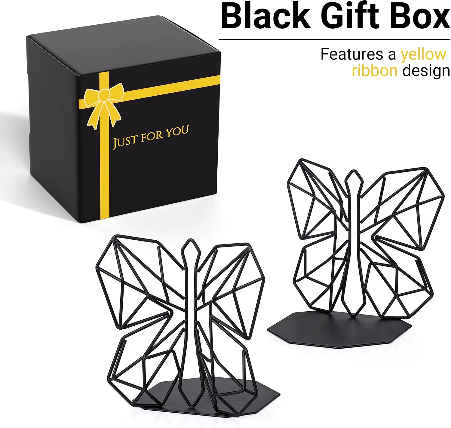 Bookends Geometric Decorative Metal Book Stoppers Abstract Creative Book Supports