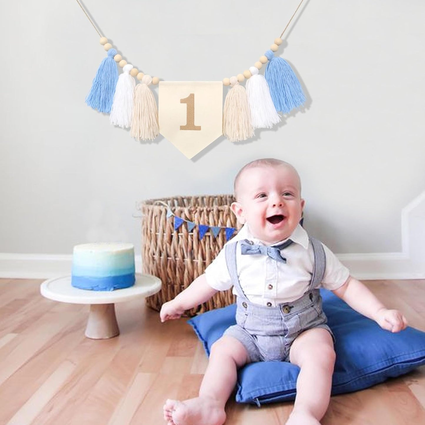 Wood Bead 1st Birthday Banner