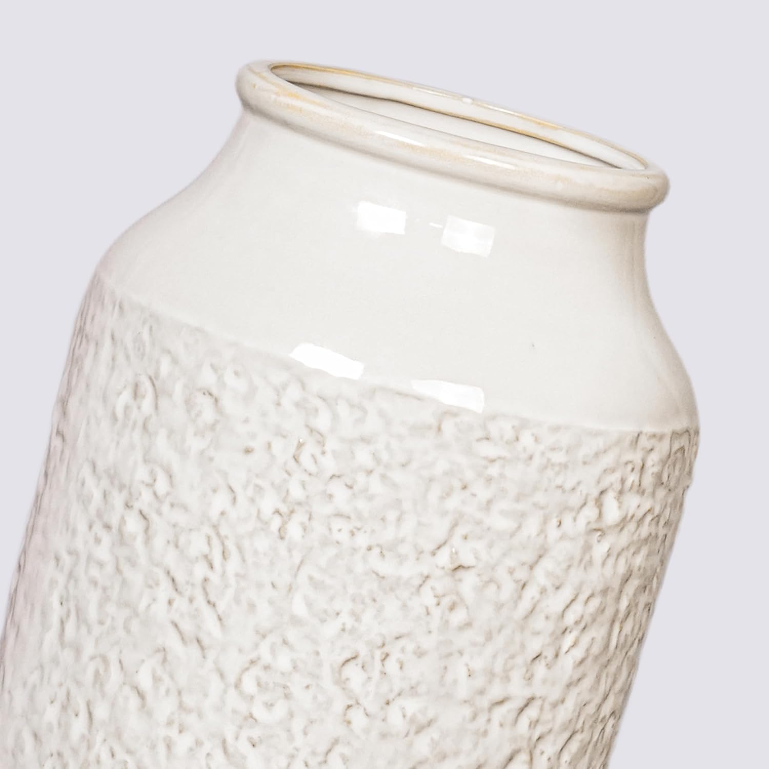 White Ceramic Vase / Modern White / 9 Inch