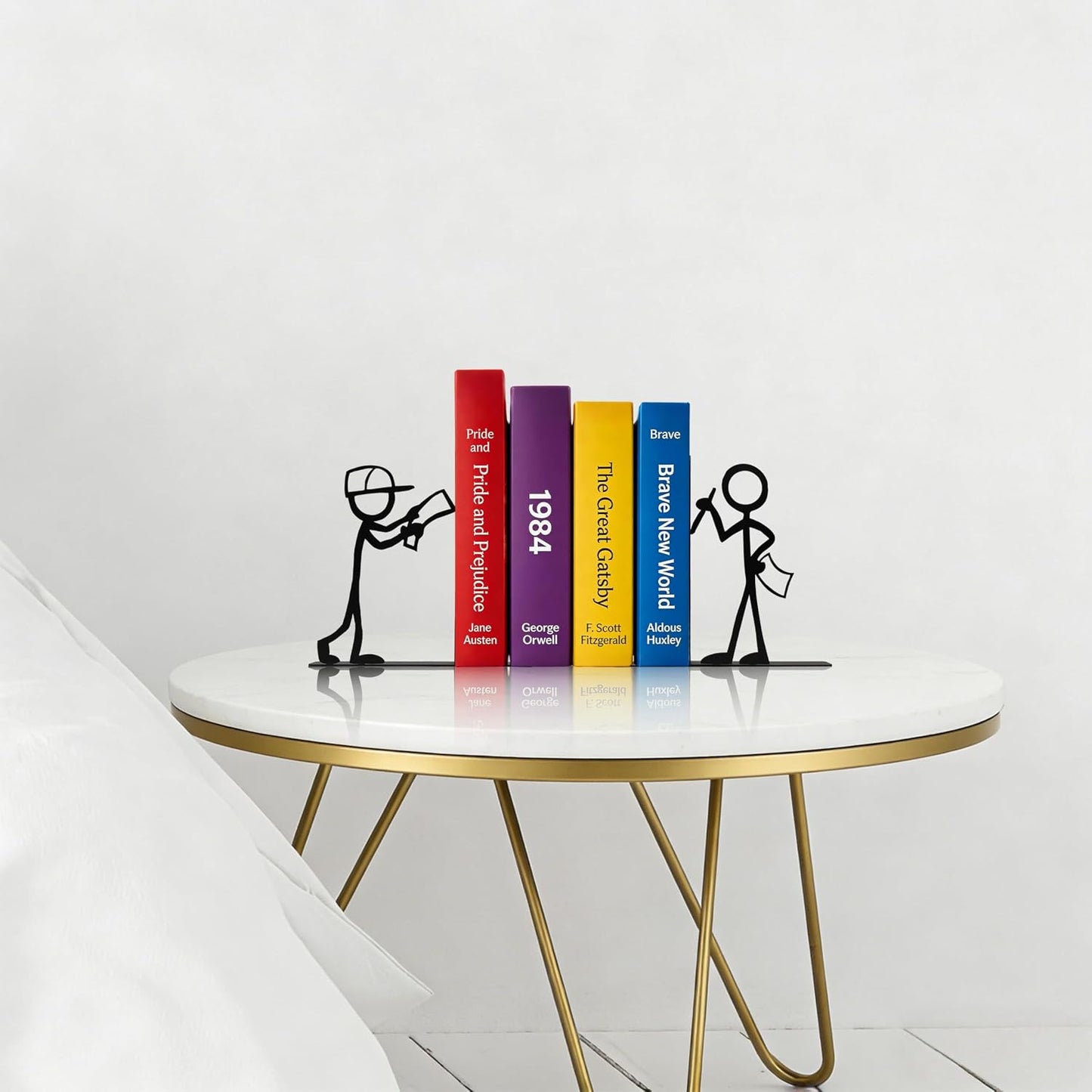 Metal Character Bookends / Reading / Black