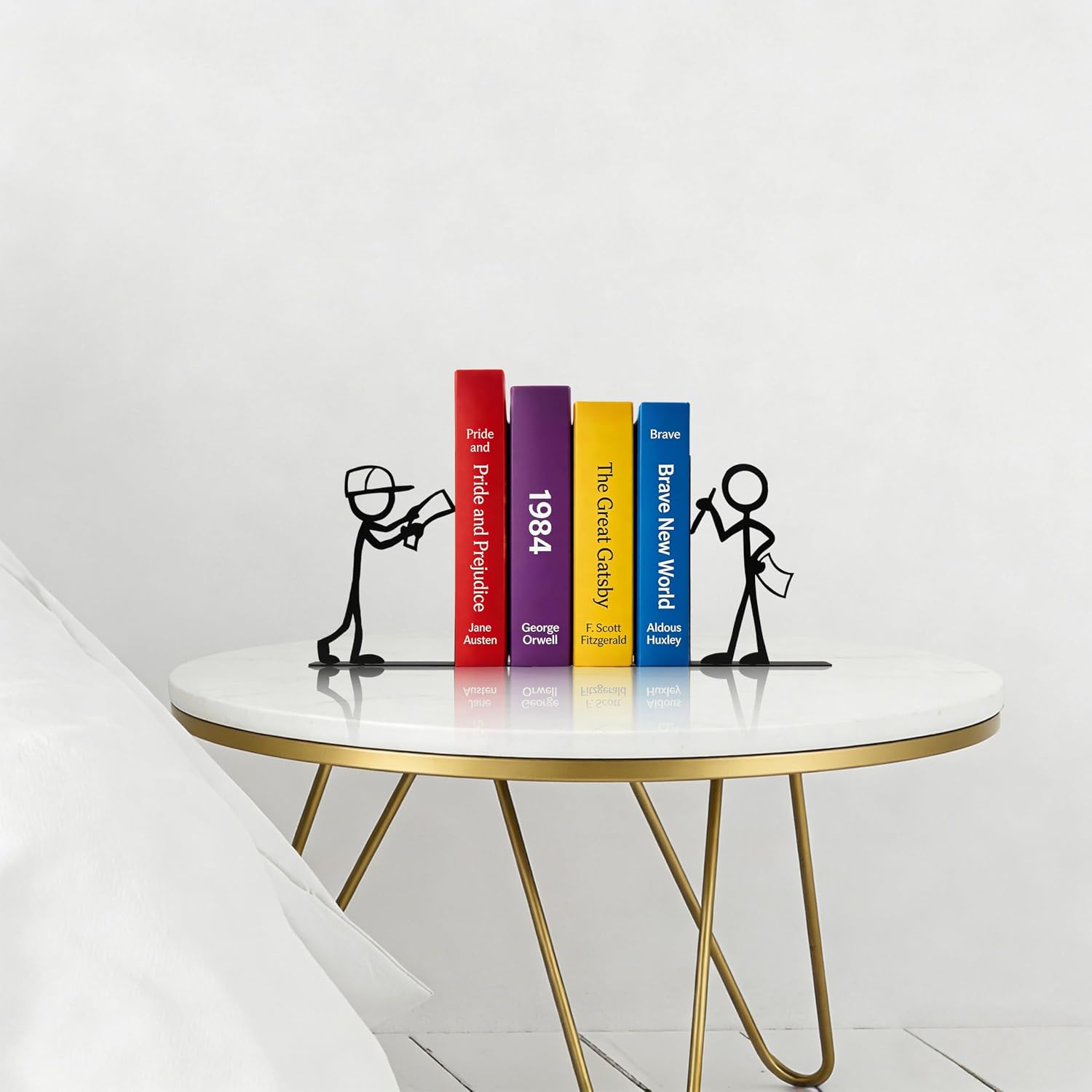 Metal Character Bookends / Reading / Black