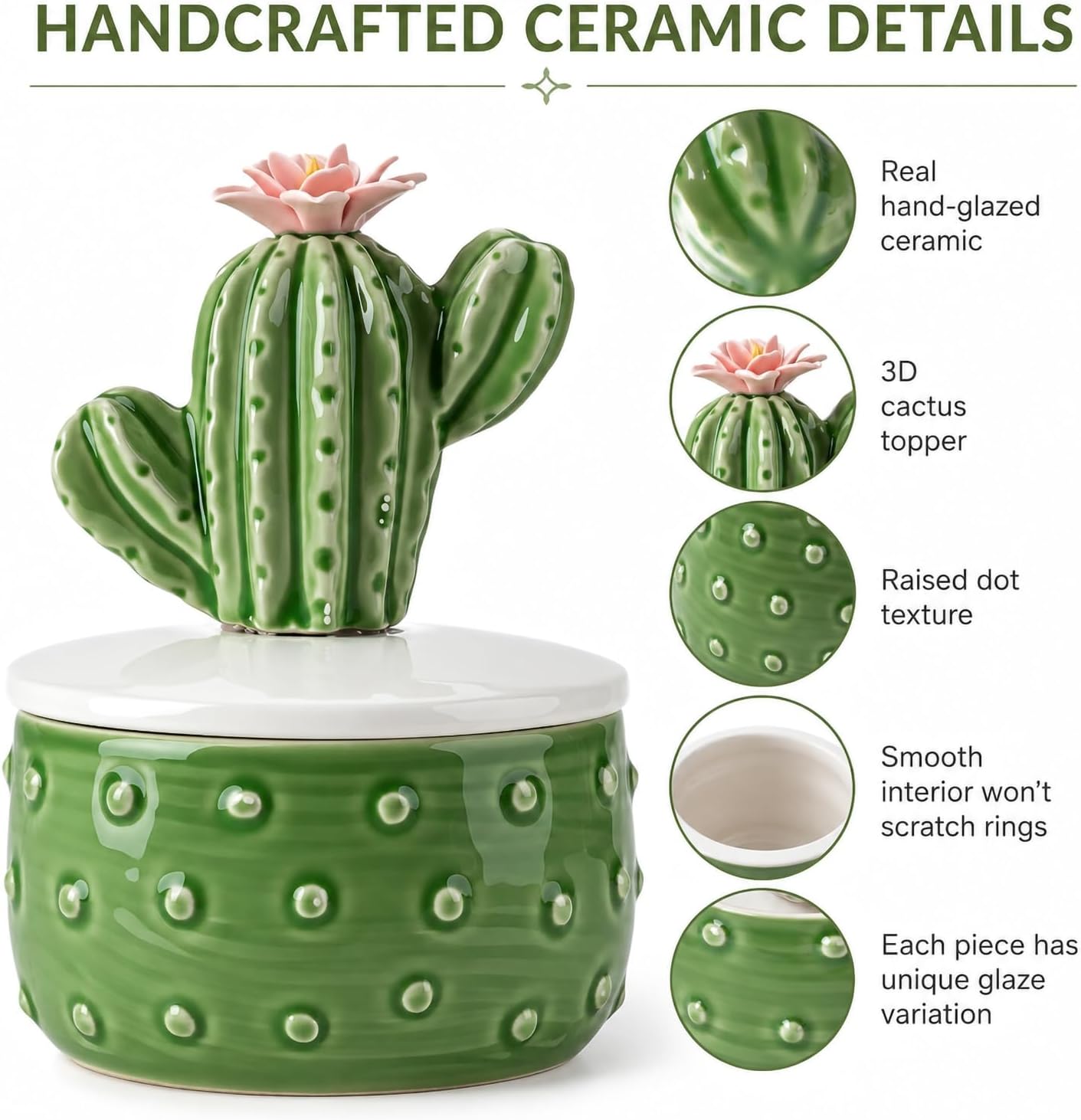 Ring Holder Dish for Rings Earrings / Green